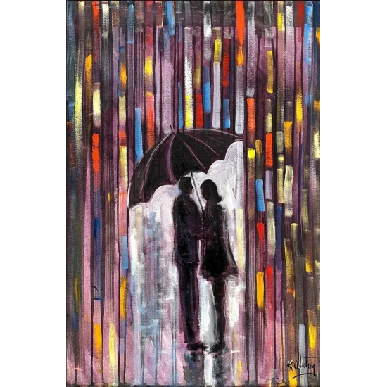 Şemsiyenin Altındaki Sözler Yağlı Boya Tablosu