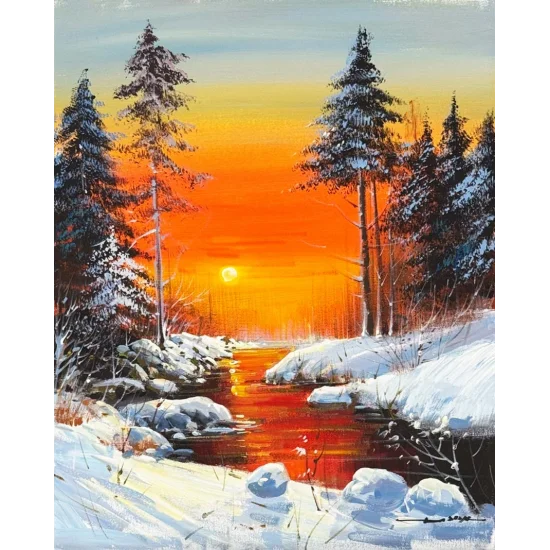 Sessiz Kış Yağlı Boya Tablosu