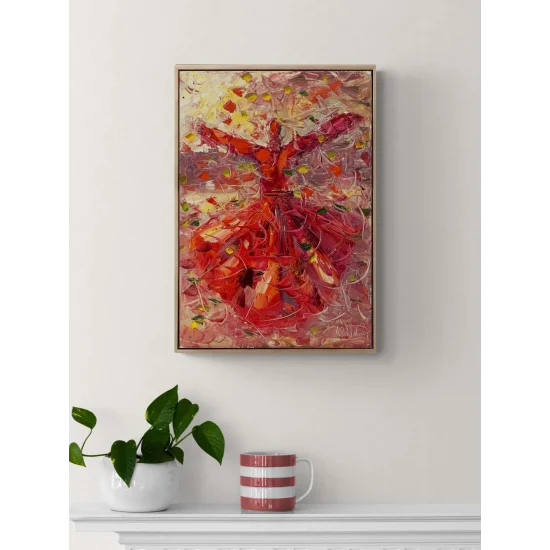 Sessiz Zikir Semazen Yağlı Boya Tablosu