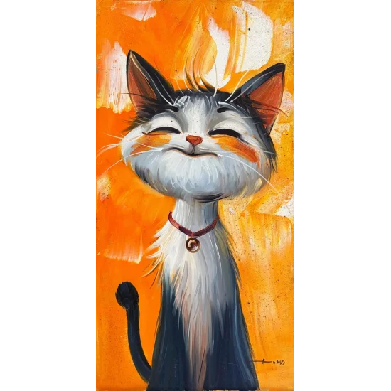 Adorable Cat Oil Painting