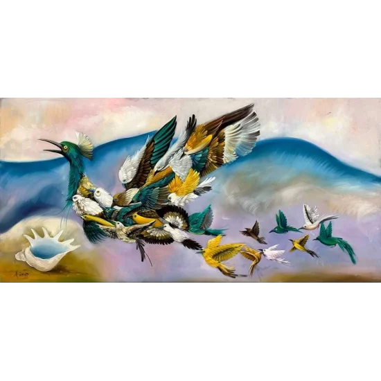 Simurgun Rüyası Yağlı Boya Tablosu