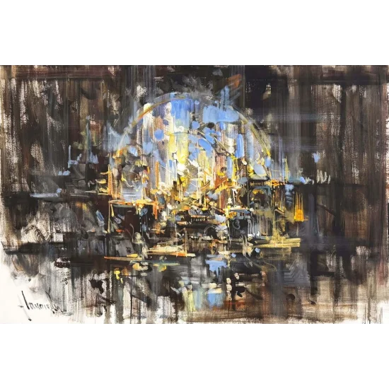 Foggy Time Oil Painting