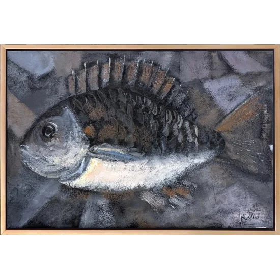 Black and White Fish Oil Painting