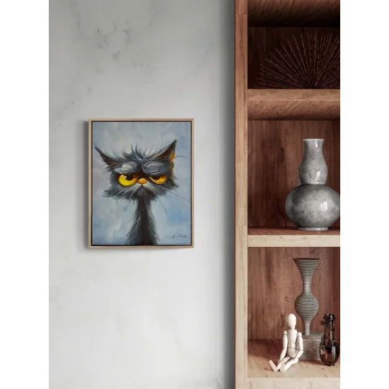 Somurtkan Kedi Yağlı Boya Tablosu