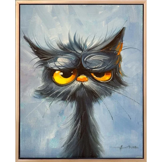 Somurtkan Kedi Yağlı Boya Tablosu