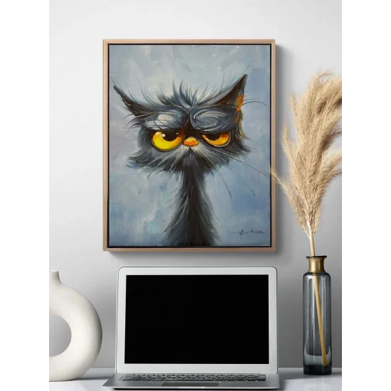 Somurtkan Kedi Yağlı Boya Tablosu