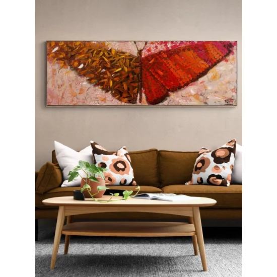 Sonbaharda Kelebek Yağlı Boya Tablosu