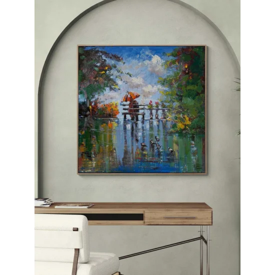 Sonbaharın Romantik Günü Yağlı Boya Tablosu