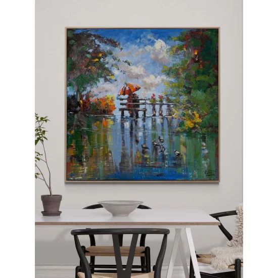 Sonbaharın Romantik Günü Yağlı Boya Tablosu