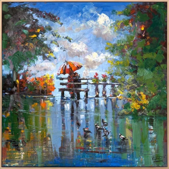 Sonbaharın Romantik Günü Yağlı Boya Tablosu