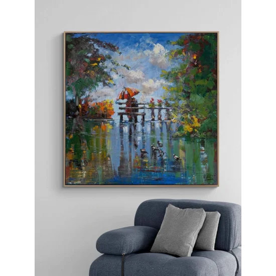 Sonbaharın Romantik Günü Yağlı Boya Tablosu