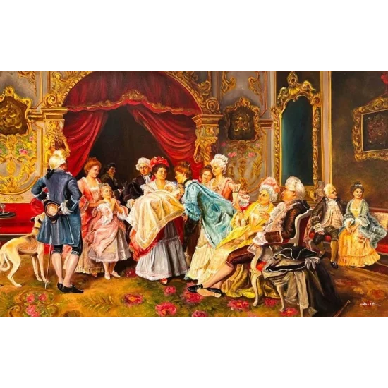 Soylu Aile Portresi Yağlı Boya Tablosu