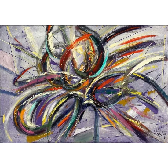 Soyut Geçitler Yağlı Boya Tablosu