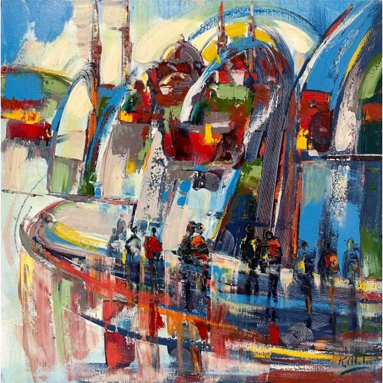Abstract Istanbul Landscapes Oil Painting | Simurg Art Gallery