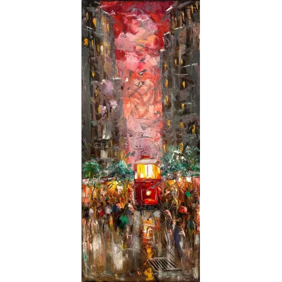 Soyut İstiklal Manzarası Yağlı Boya Tablosu