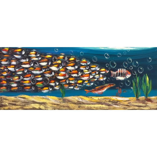 Su Altı Bahçesi Yağlı Boya Tablosu