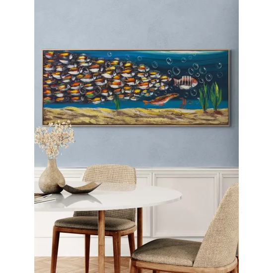 Su Altı Bahçesi Yağlı Boya Tablosu