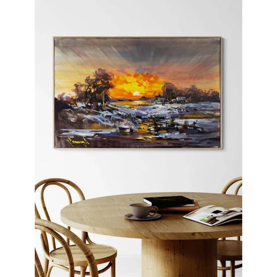 Evening Falling into the Waters Oil Painting