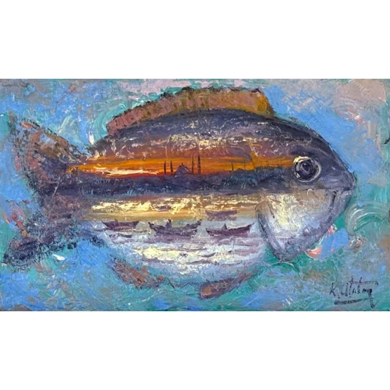 Suların Altındaki İstanbul Yağlı Boya Tablosu