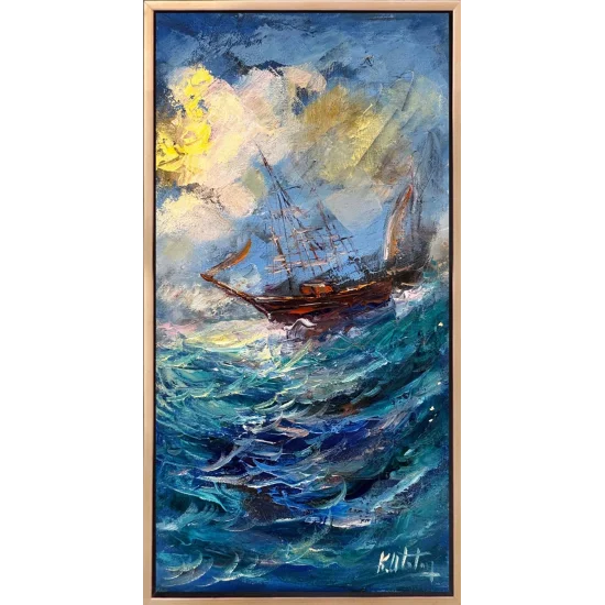 Suyun Üzerinde Yelken Yağlı Boya Tablosu