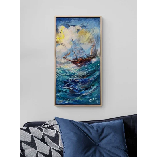 Suyun Üzerinde Yelken Yağlı Boya Tablosu