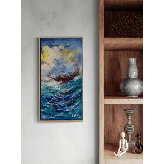 Suyun Üzerinde Yelken Yağlı Boya Tablosu