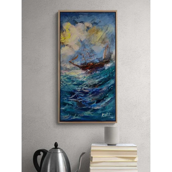 Suyun Üzerinde Yelken Yağlı Boya Tablosu