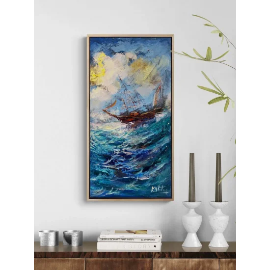 Suyun Üzerinde Yelken Yağlı Boya Tablosu