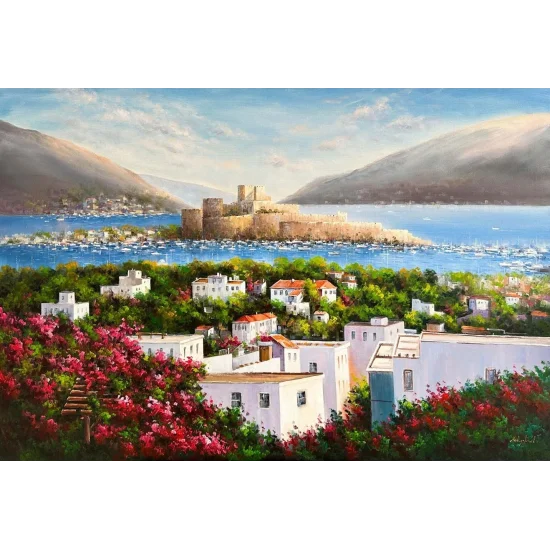 Tarihi Bodrum Kalesi Yağlı Boya Tablosu