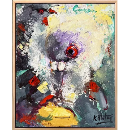 Taşların Üzerinde Güvercinler Yağlı Boya Tablosu