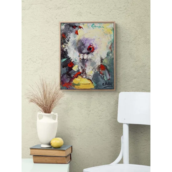 Taşların Üzerinde Güvercinler Yağlı Boya Tablosu