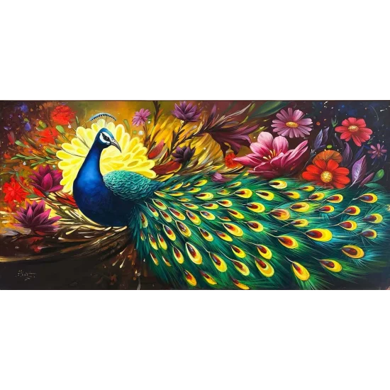 Tavus ve Baharın Rüyası Yağlı Boya Tablosu