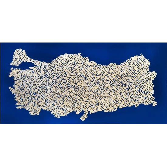 Türkiye ve Fetih Suresi Yağlı Boya Hat Tablosu