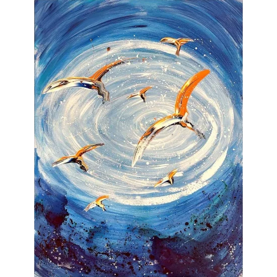 Orange Wings Oil Painting