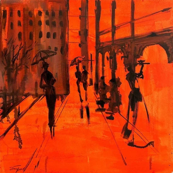 On Orange Street Oil Painting