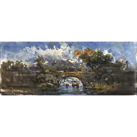 Unutulmuş Taş Köprü Yağlı Boya Tablosu