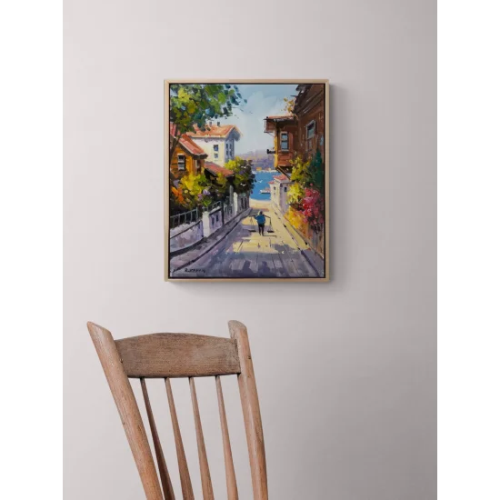 Üsküdar Sokakları Yağlı Boya Tablosu