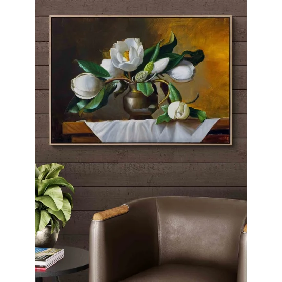Magnolias in a Vase Oil Painting