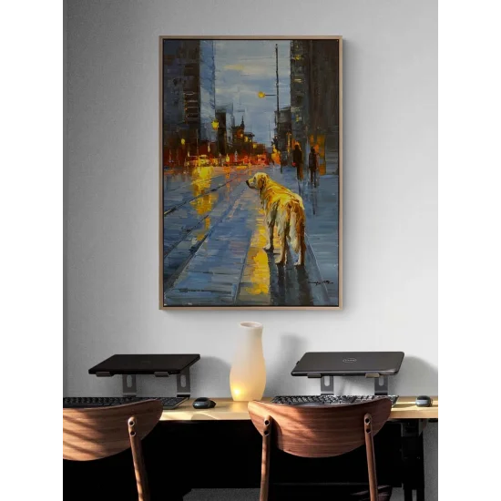 A Friend in the Rain Oil Painting