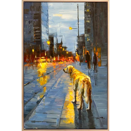 A Friend in the Rain Oil Painting