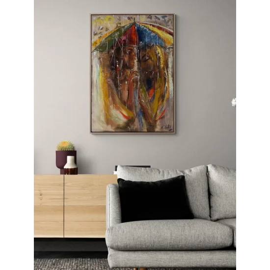 Together in the Rain Oil Painting