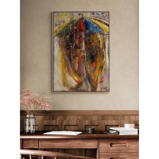 Together in the Rain Oil Painting