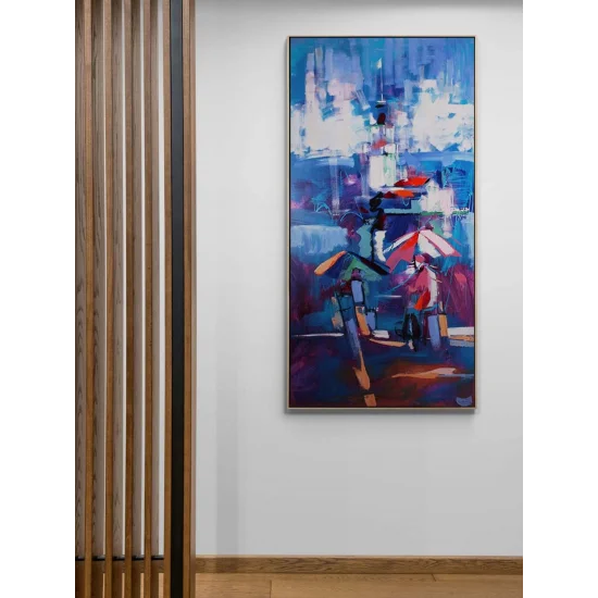 Yağmurda Kız Kulesi Yağlı Boya Tablosu