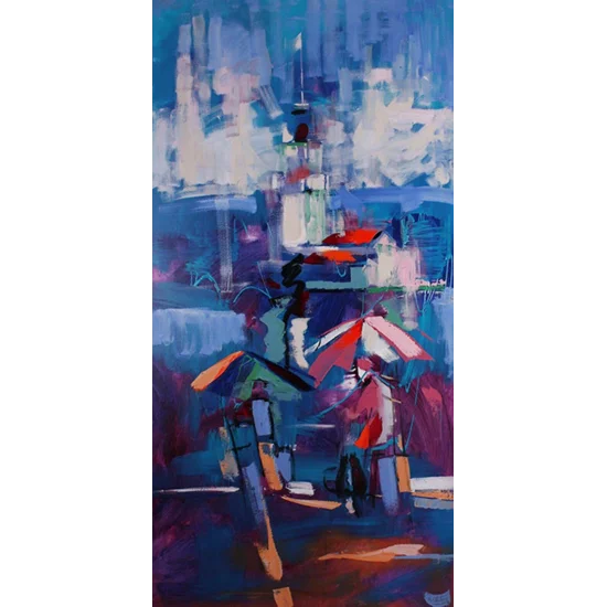 Maidens Tower in Rain Oil Painting