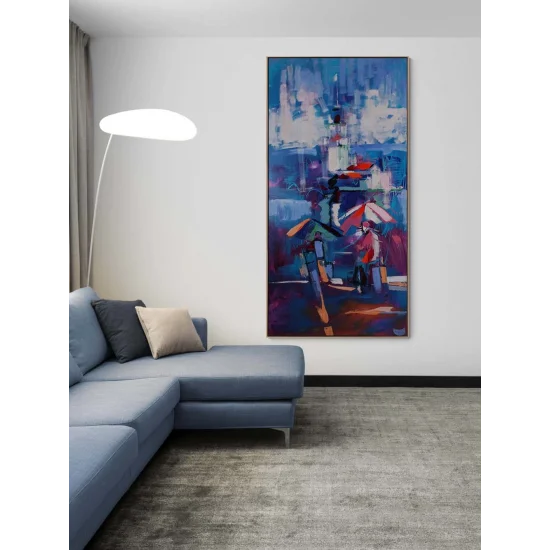 Yağmurda Kız Kulesi Yağlı Boya Tablosu