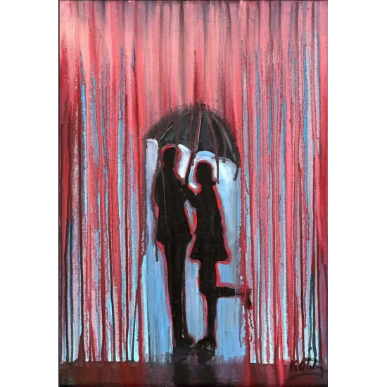 Yağmurun Kalbinde Yağlı Boya Tablosu