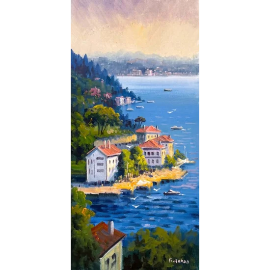 Tale of the Waterfront Mansions Oil Painting