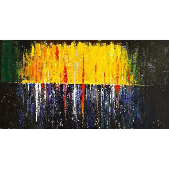 Yelkenlerin Renkli İzleri Yağlı Boya Tablosu