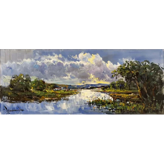 Yeşilin Kucağında Yağlı Boya Tablosu