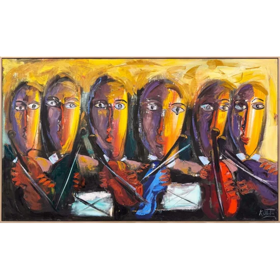 Yüzlerin Senfonisi Yağlı Boya Tablosu